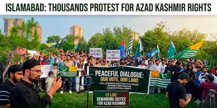 Stand for Azad Kashmir: Islami Jamiat-e-Talaba Stages Massive Protest Outside Islamabad Press Club